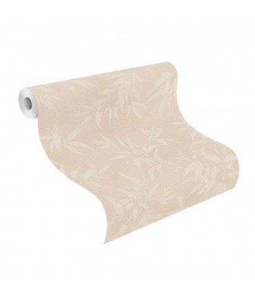 4035-409758 - Minori Beige Leaves Wallpaper by Advantage