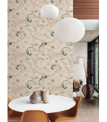 4035-409420 - Nobu Beige Koi Fish Wallpaper by Advantage