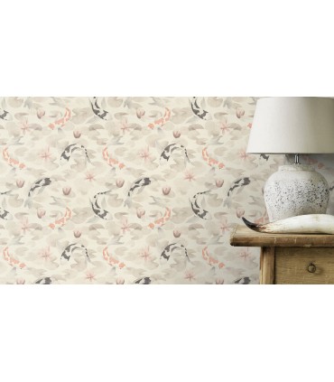 4035-409420 - Nobu Beige Koi Fish Wallpaper by Advantage