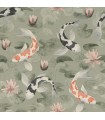 4035-409437 - Nobu Green Koi Fish Wallpaper by Advantage