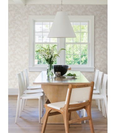 4035-37836-1 - Suki Cream Leaves Wallpaper by Advantage