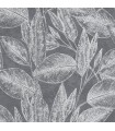 4035-37836-4 - Suki Grey Leaves Wallpaper by Advantage
