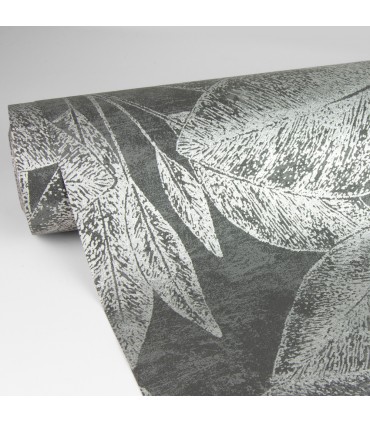 4035-37836-4 - Suki Grey Leaves Wallpaper by Advantage