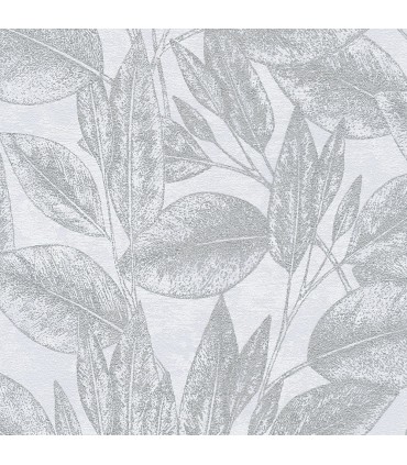 4035-37836-2 - Suki Silver Leaves Wallpaper by Advantage