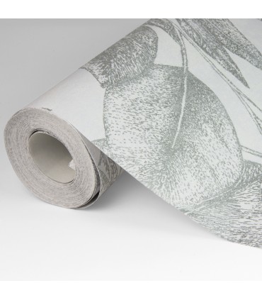 4035-37836-2 - Suki Silver Leaves Wallpaper by Advantage