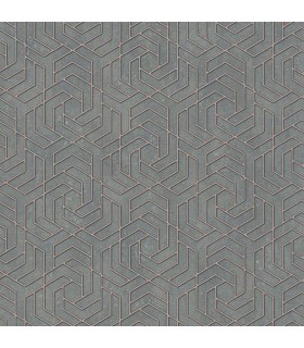 4035-32609 - Tama Charcoal Geometric Wallpaper by Advantage