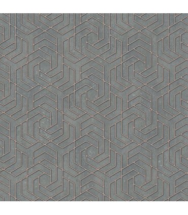 4035-32609 - Tama Charcoal Geometric Wallpaper by Advantage