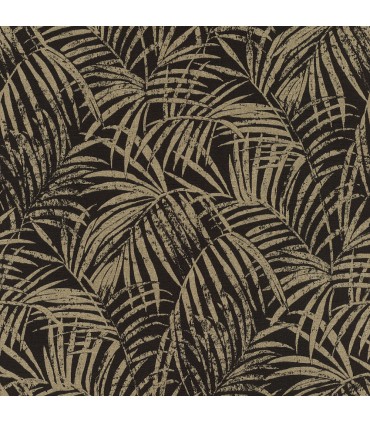 4035-832143 - Yumi Black Palm Leaf Wallpaper by Advantage