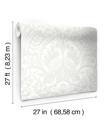 BW3932 - Egret Damask Wallpaper by York