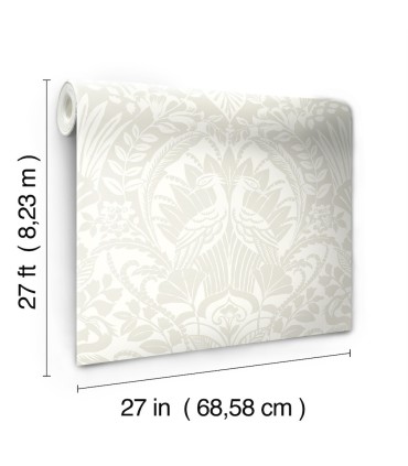 DM4997 - Egret Damask Wallpaper by York