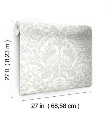 DM4998 - Egret Damask Wallpaper by York