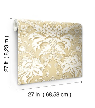 DM4953 - French Artichoke Damask Wallpaper by York