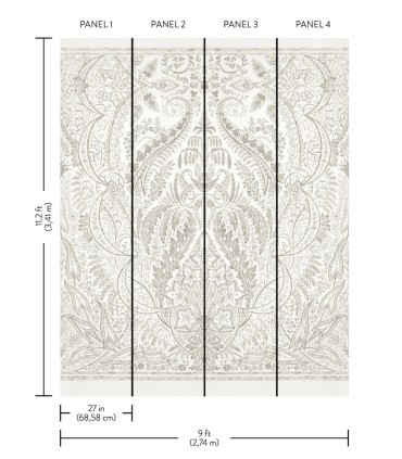DM4913M - Jaipur Paisley Damask Wallpaper Mural by York
