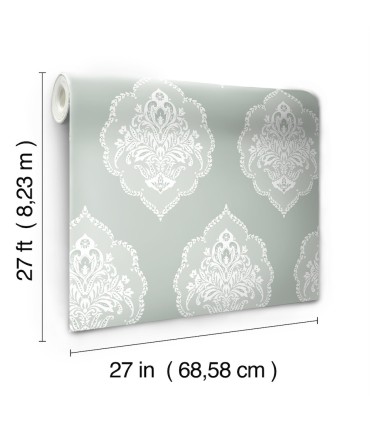DM4982 - Signet Medallion Damask Wallpaper by York
