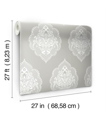 DM4984 - Signet Medallion Damask Wallpaper by York