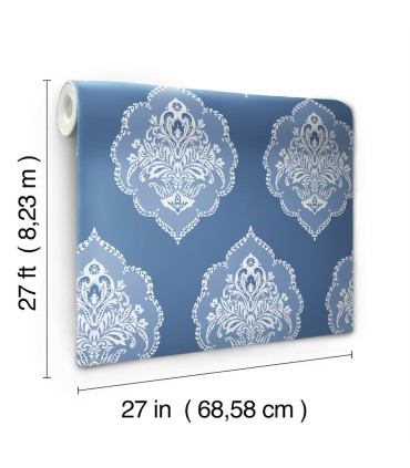 DM4986 - Signet Medallion Damask Wallpaper by York