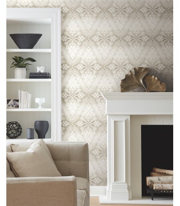 DM4933 - Tudor Diamond Damask Wallpaper by York
