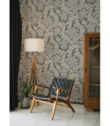 2970-26143 - Butterfield Grey Floral Wallpaper- by A Street