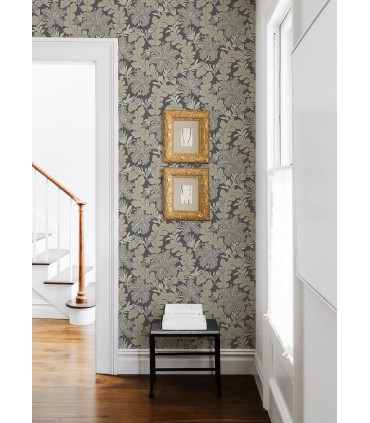 2970-26143 - Butterfield Grey Floral Wallpaper- by A Street