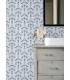 2970-26148 - Dard Blue Tulip Ogee Wallpaper- by A Street