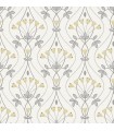2970-26147 - Dard Grey Tulip Ogee Wallpaper- by A Street