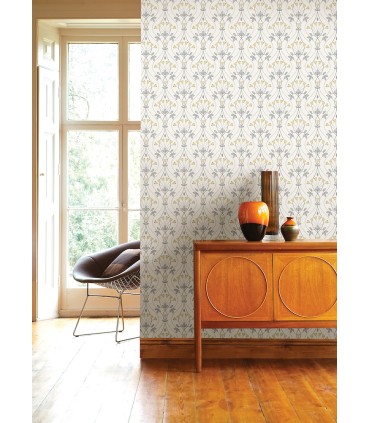 2970-26147 - Dard Grey Tulip Ogee Wallpaper- by A Street