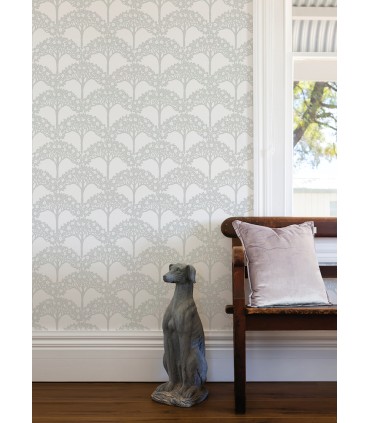 2970-26110 - Dawson Light Grey Magnolia Tree Wallpaper- by A Street