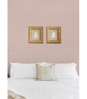 2970-26138 - Larsson Pink Ogee Wallpaper- by A Street