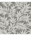 2970-26123 - Morris Dark Grey Leaf Wallpaper- by A Street