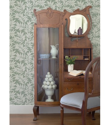 2970-26122 - Morris Green Leaf Wallpaper- by A Street