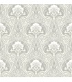 2970-26149 - Mucha Off White Botanical Ogee Wallpaper- by A Street