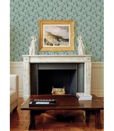2970-26108 - Robert Aqua Clover Wallpaper- by A Street