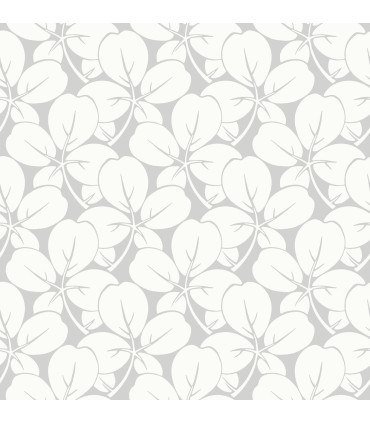2970-26107 - Robert Light Grey Clover Wallpaper- by A Street
