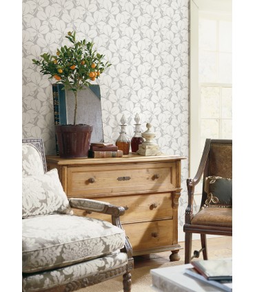 2970-26107 - Robert Light Grey Clover Wallpaper- by A Street