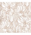 2970-87358 - Selwyn Metallic Copper Floral Wallpaper- by A Street