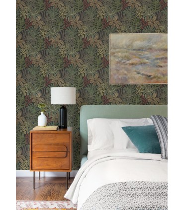 2970-13902 - Sumner Black Woodland Botanical Wallpaper- by A Street