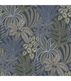 2970-13904 - Sumner Navy Woodland Botanical Wallpaper- by A Street
