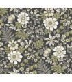 2970-87535 - Voysey Black Floral Wallpaper- by A Street