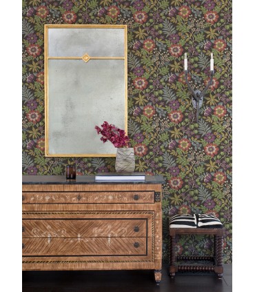 2970-87534 - Voysey Brown Floral Wallpaper- by A Street