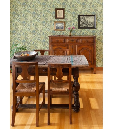 2970-87532 - Voysey Green Floral Wallpaper- by A Street