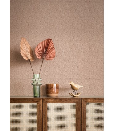 2970-26118 - Rose Gold Textured Triangle Wallpaper- by A Street