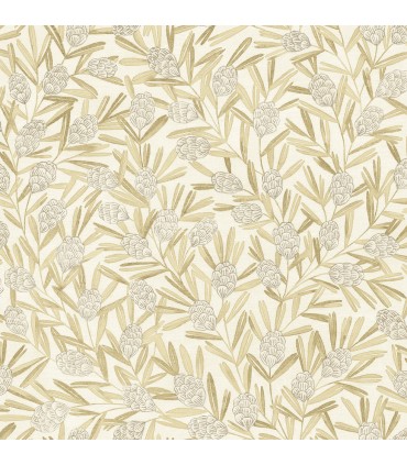 2970-26103 - Zulma Gold Decorative Botanical Wallpaper by A Street