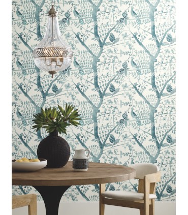 BO6632 - Peacock Block Print Wallpaper by Boho Luxe/York