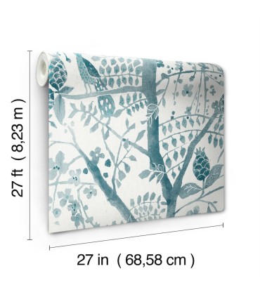 BO6632 - Peacock Block Print Wallpaper by Boho Luxe/York