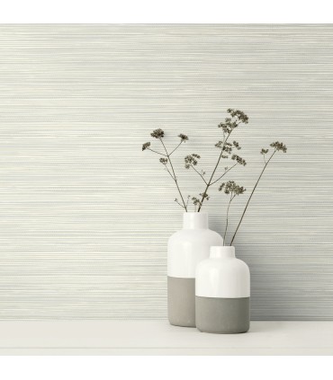 2984-40908 - Bondi Light Grey Grasscloth Texture Wallpaper-Warner XI