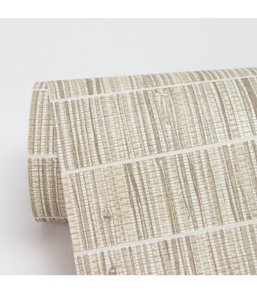 2984-70007 - Luz Taupe Faux Grasscloth Wallpaper-Warner XI