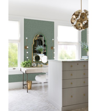 2973-90911 - Bentley Green Faux Linen Wallpaper by A Street