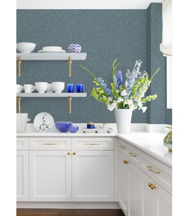 2973-90913 - Bentley Navy Faux Linen Wallpaper by A Street