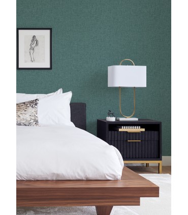 2973-90912 - Bentley Teal Faux Linen Wallpaper by A Street
