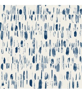 2973-90202 - Dwell Navy Brushstrokes Wallpaper by A Street